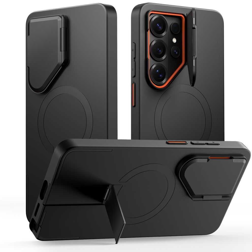Tech-Protect Kevlar Aura MagSafe Case Samsung Galaxy S26 Ultra - Black/Orange — Tech-Protect