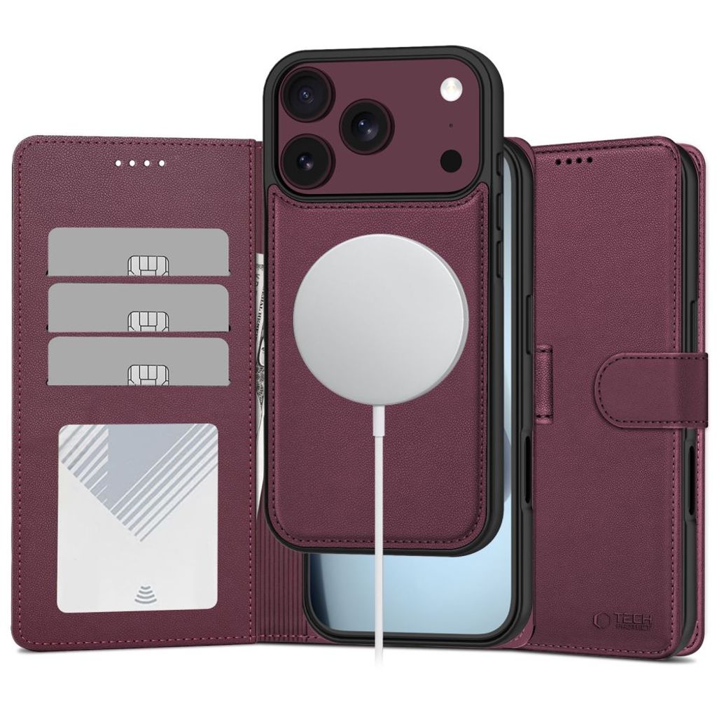 Tech-Protect Wallet MagSafe Cover for iPhone 17 Pro Max/18 Pro Max - Burgundy — Tech-Protect