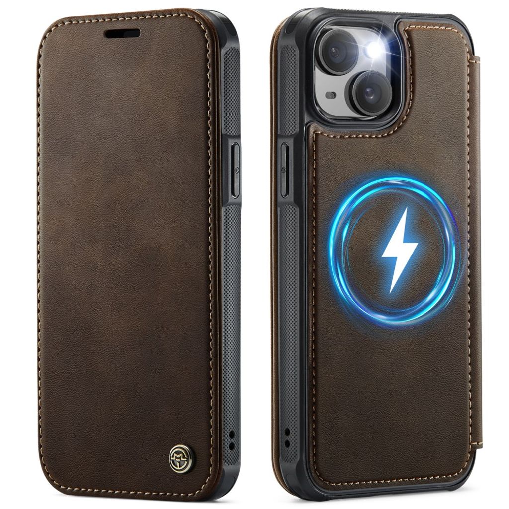 CASEME 053 iPhone 15 Wallet Cover MagSafe RFID blocking - Brown