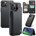 CASEME iPhone 15 Plus Case with 5 Card slots - Black