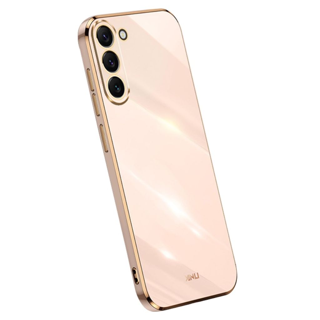 Samsung Galaxy S24 Case with gold edges - Light pink