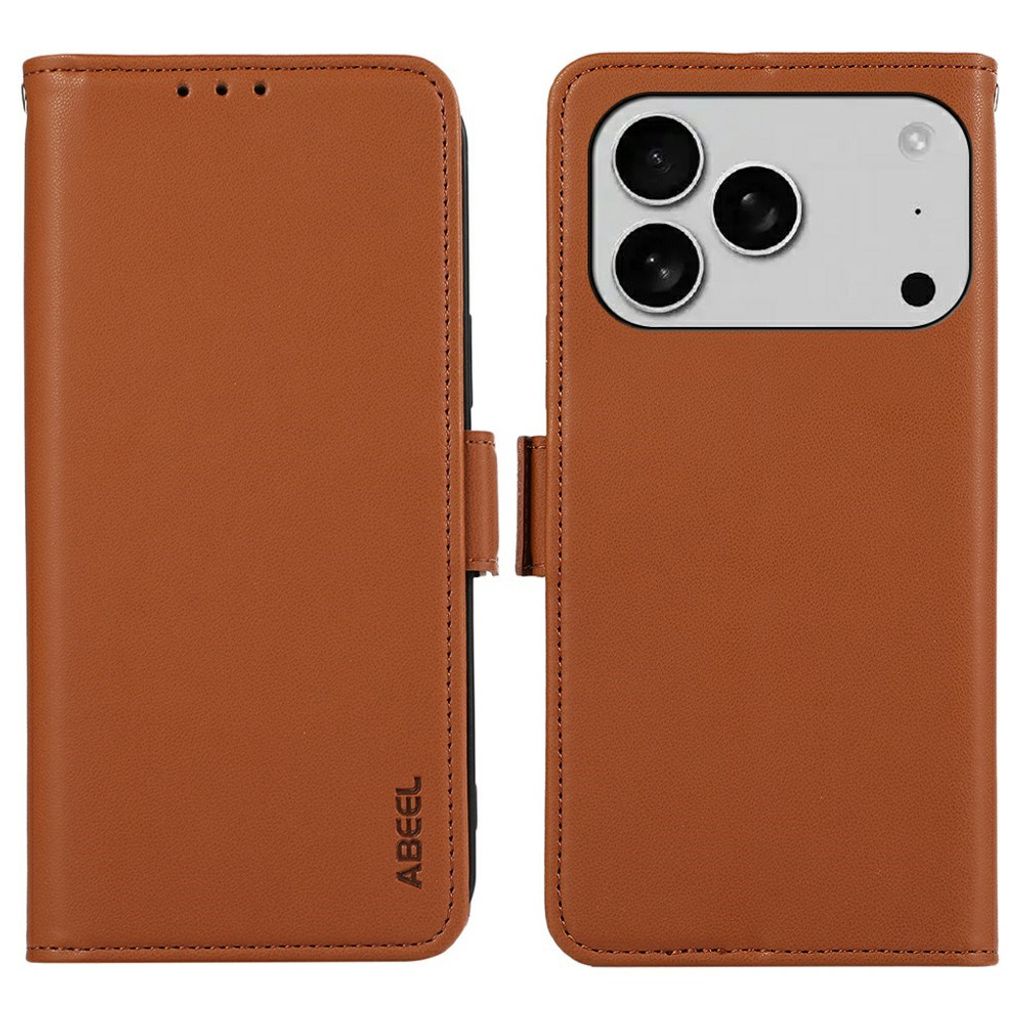 ABEEL iPhone 18 Pro Max/17 Pro Max Wallet Cover RFID Blocking - Brown — ABEEL