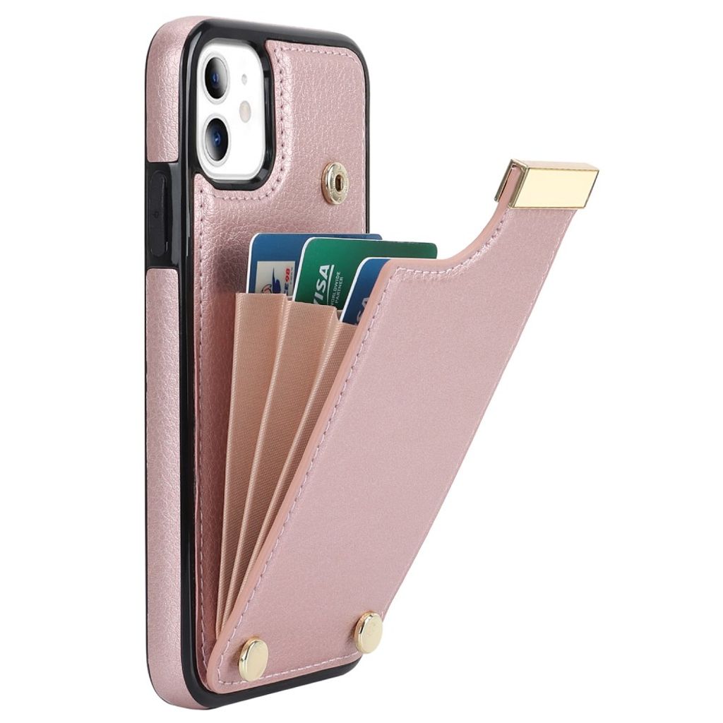 iPhone 11 Case with card holder - Rose Gold