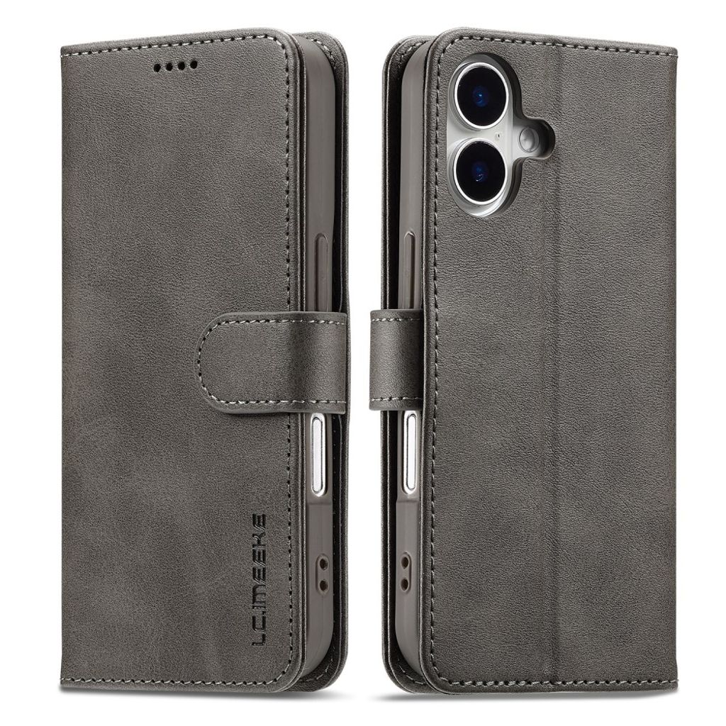 LC.IMEEKE iPhone 17 Wallet Cover with Stand - Grey — LC.IMEEKE