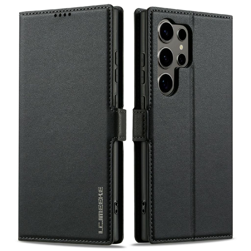 LC.IMEEKE Samsung Galaxy S25 Ultra Wallet Cover - Black — LC.IMEEKE