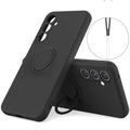 Samsung Galaxy A27 5G Silicone Case with Ring Kickstand - Black