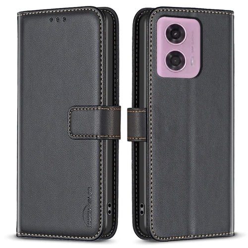 BINFEN COLOR Motorola Moto E14 / G04 / G04s / G24 4G Cover with Wallet - Black — BINFEN