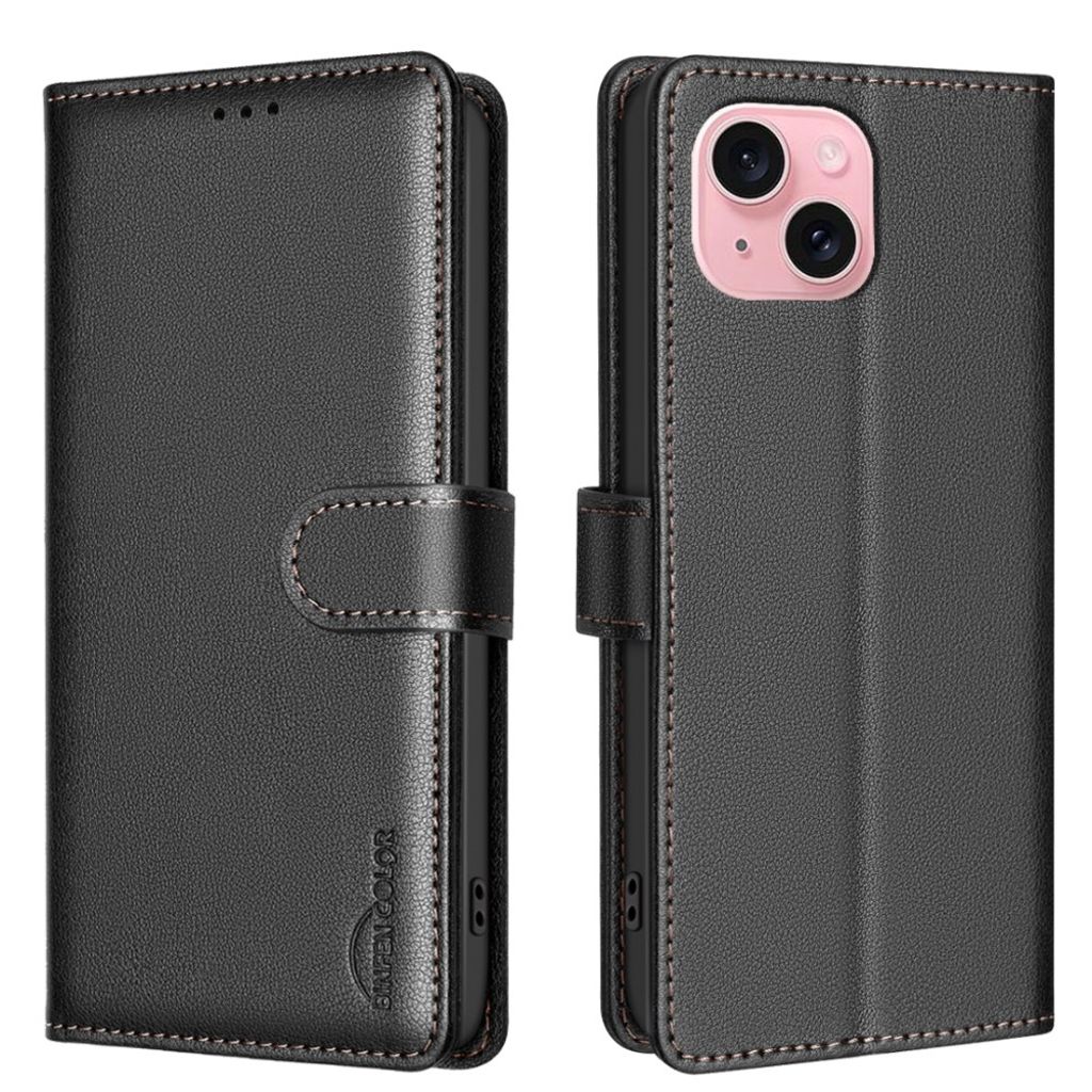 BINFEN COLOR iPhone 13/14 Wallet Cover RFID Blocking - Black