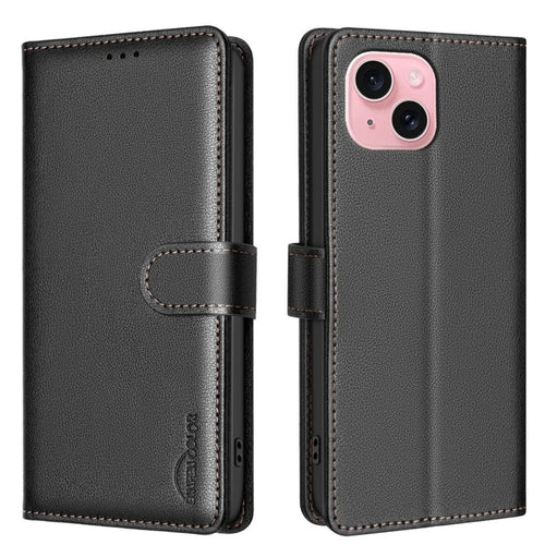 BINFEN COLOR iPhone 13/14 Wallet Cover RFID Blocking - Black — BINFEN