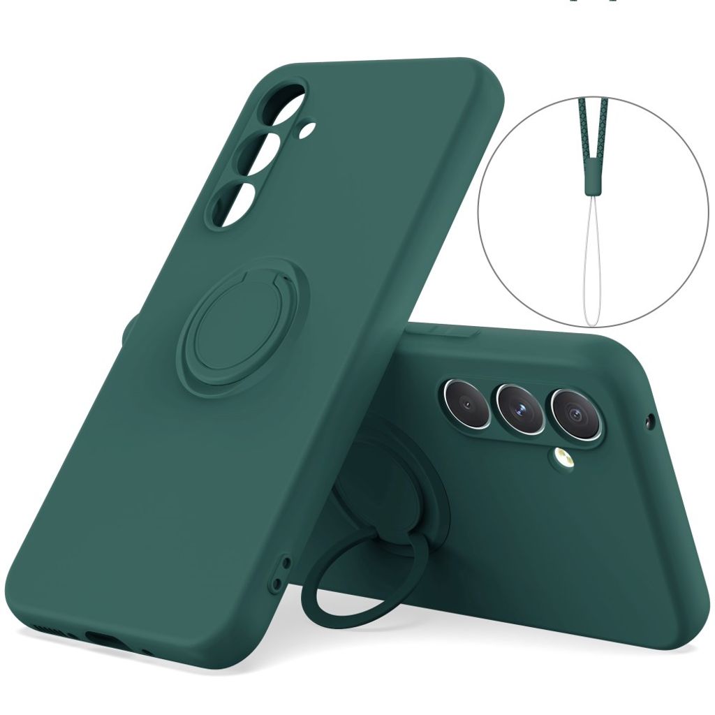Samsung Galaxy A57 5G Silicone Case Ring holder - Blackish Green