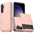 Samsung Galaxy A55 5G case with slide card holder - Rose Gold