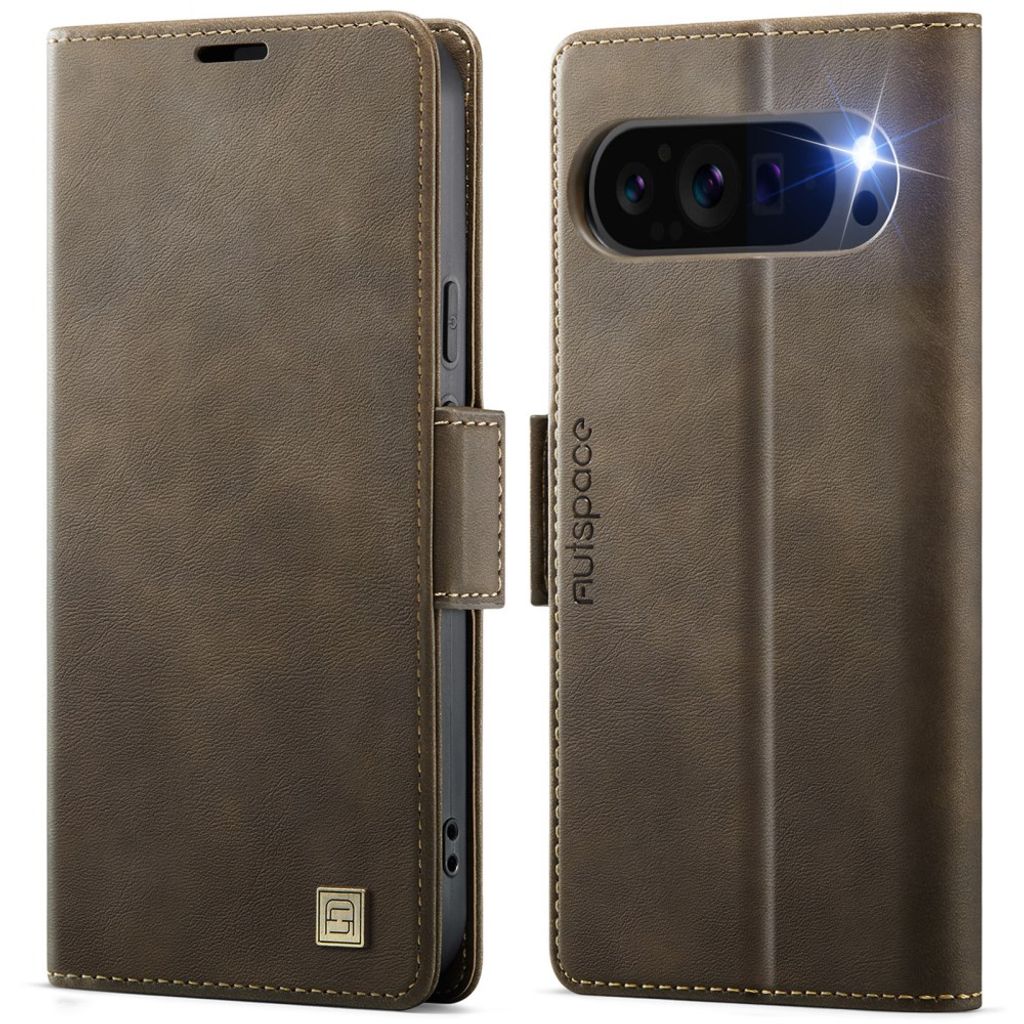 AUTSPACEA11 Google Pixel 11 Pro XL Wallet Cover RFID Blocking - Brown — AUTSPACEA11