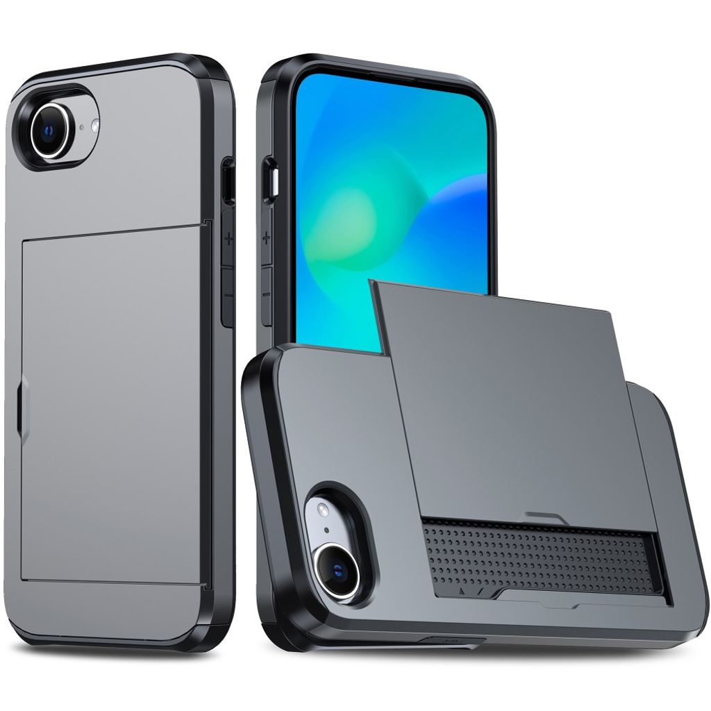 iPhone 17e/16e Case with Cardholder - Silver