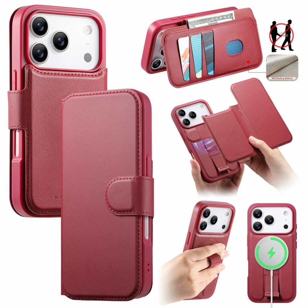 CASENEO iPhone 18 Pro Max/17 Pro Max MagSafe Cover with Wallet - Red — CASENEO