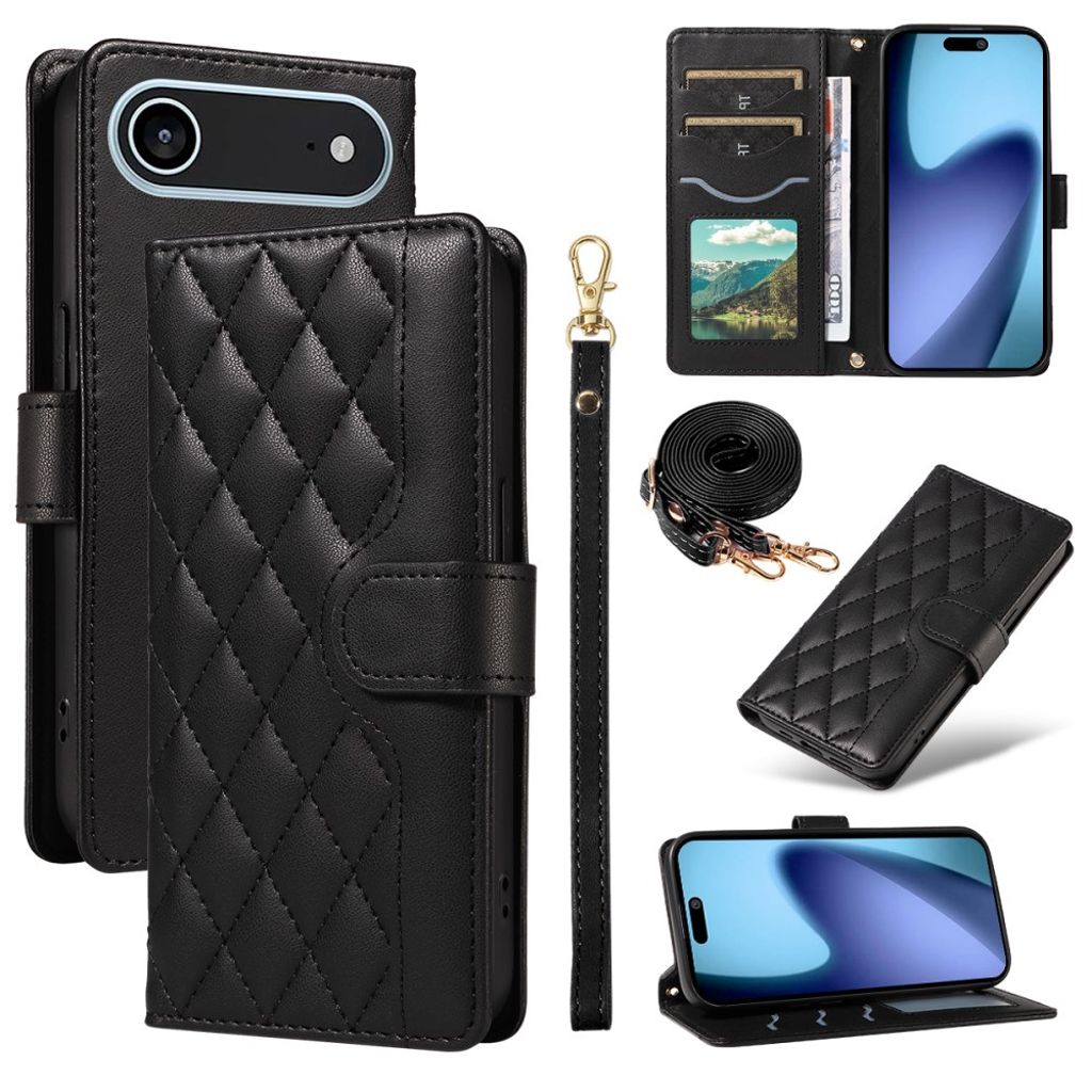 iPhone Air Wallet Cover with strap - Black
