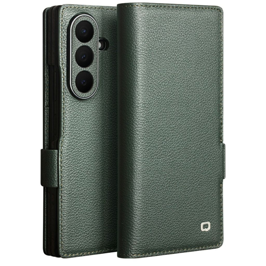 QIALINO Samsung Galaxy Z Fold8 Ultra Wallet Cover in Real Leather - Green — QIALINO