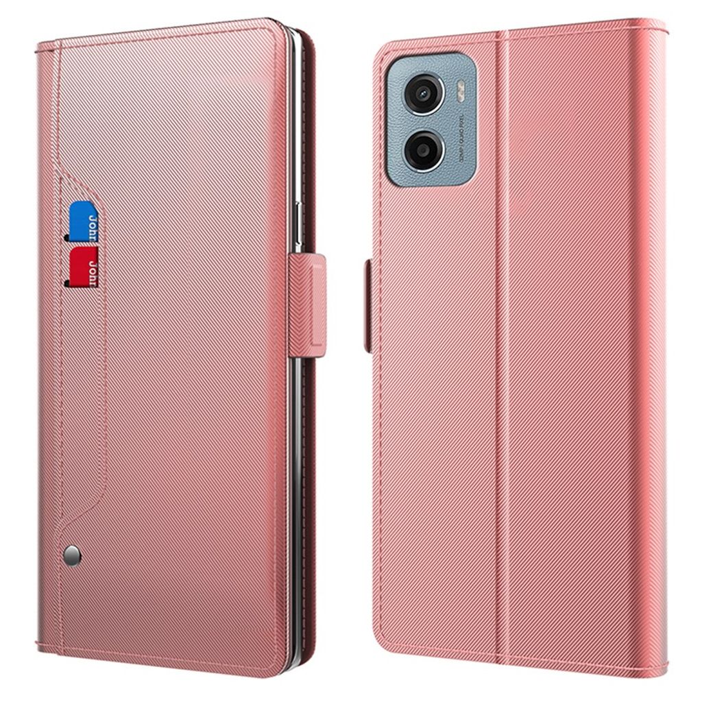Motorola Moto G05 4G / E15 4G Wallet Cover - Rose gold — Övrigt