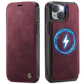 CASEME 053 iPhone 14 Wallet Cover MagSafe RFID blocking - Red
