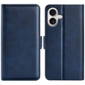 iPhone 17 calf texture PU leather wallet phone cover - blue