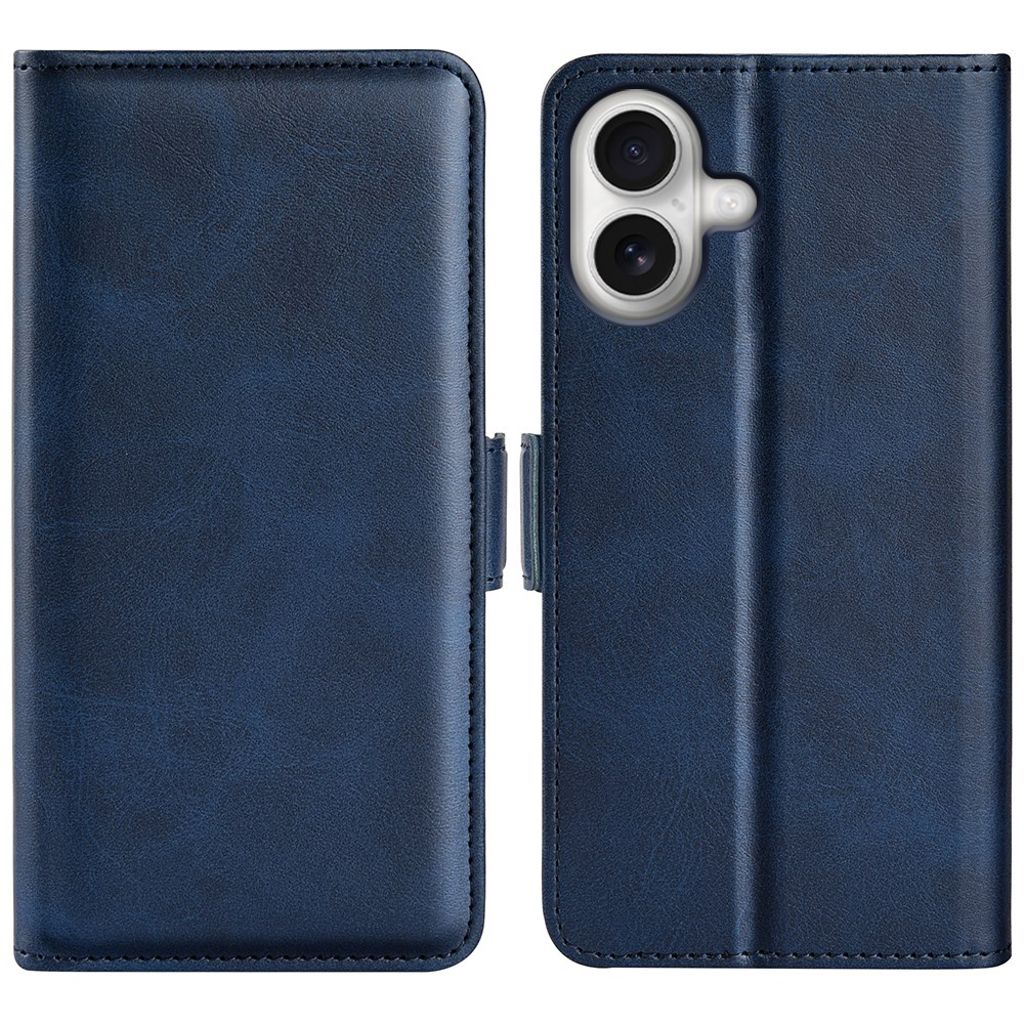 iPhone 17 calf texture PU leather wallet phone cover - blue