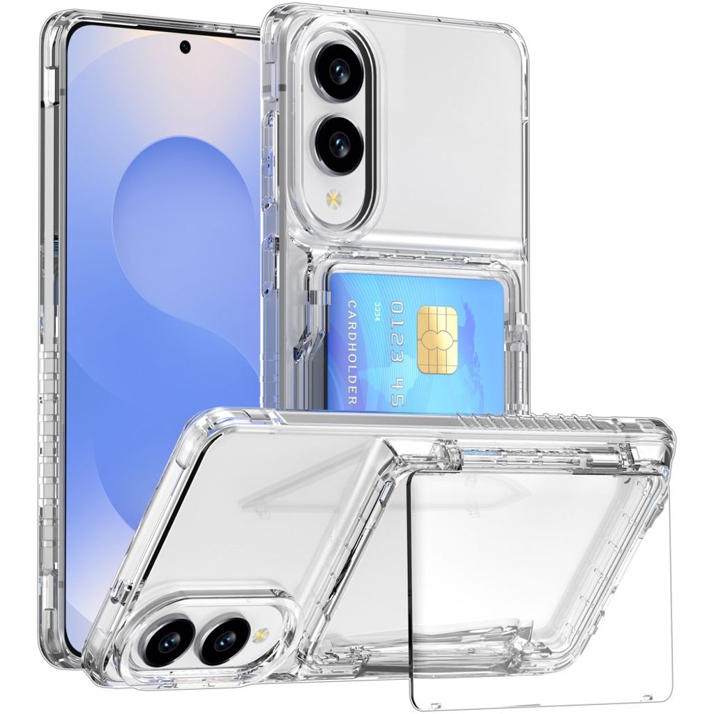 Samsung Galaxy S25 Edge Card Holder Stand Case - Transparent — Samsung
