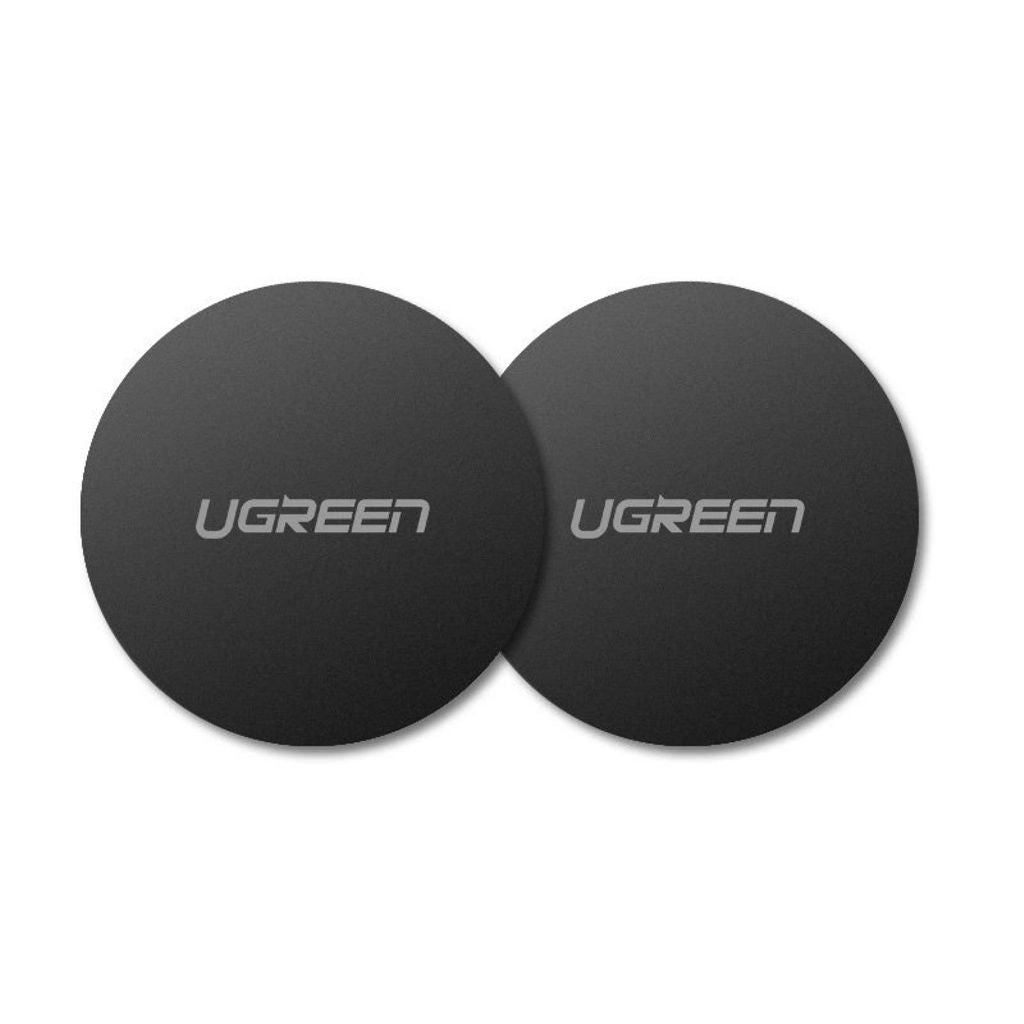UGREEN Round Metal Plate for Magnetic Phone holders, 2 Pack - Black