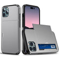 iPhone 14 Pro case with slide card holder - Grey — Övrigt