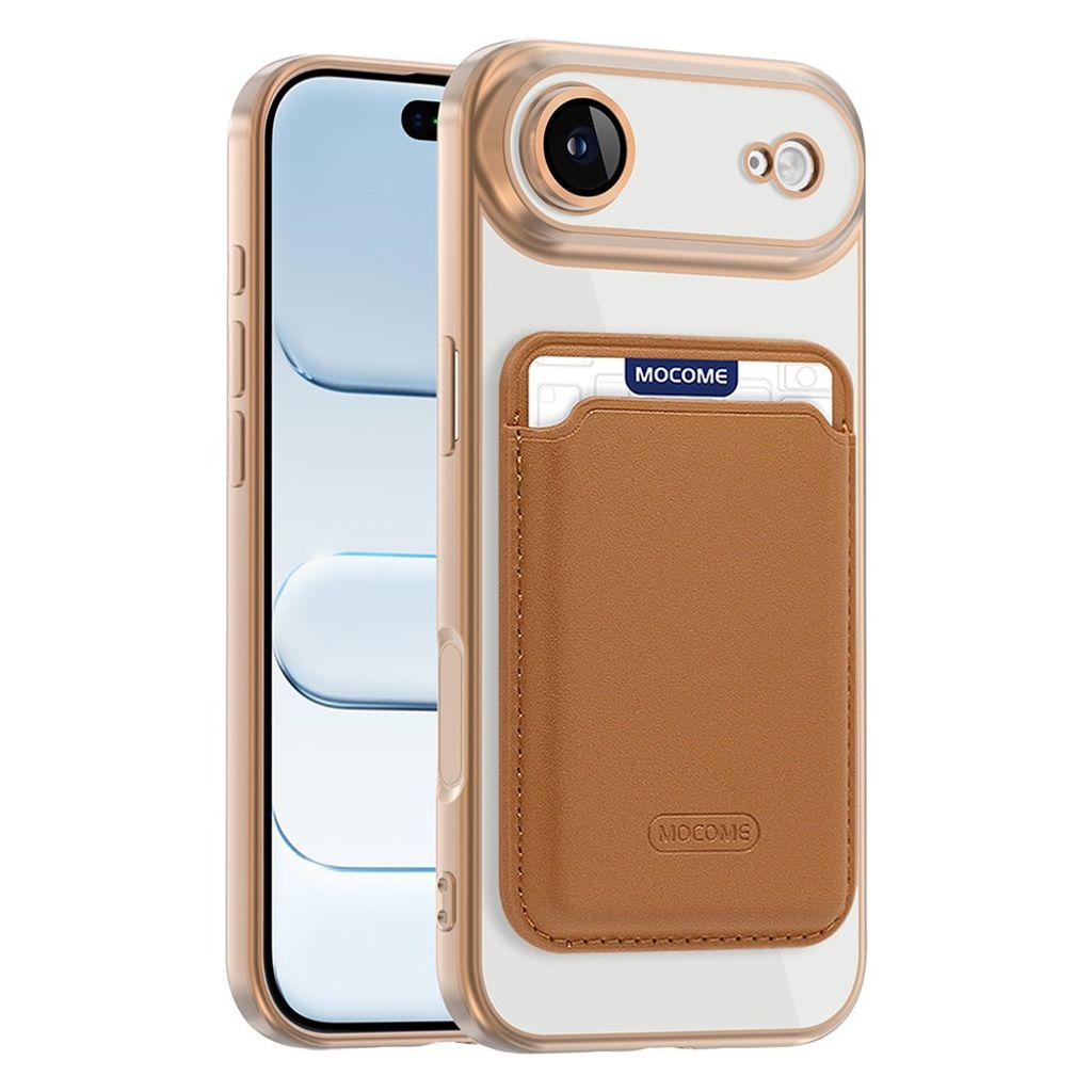 iPhone Air MagSafe Case with Detachable Card Holder - Brown