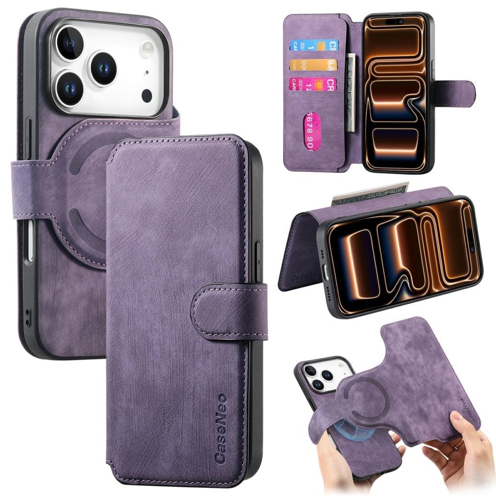 CASENEO iPhone 18 Pro Max/17 Pro Max MagSafe Cover with Wallet - Purple — CASENEO