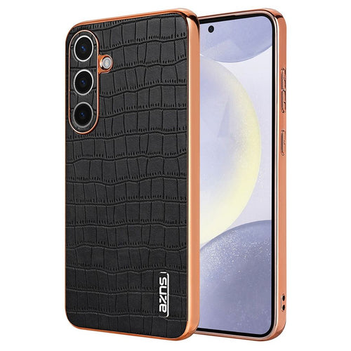 AZNS Samsung Galaxy S25 Case with crocodile pattern - Black — AZNS