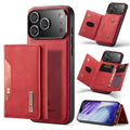 DG.MING iPhone 18 Pro Max/17 Pro Max Case with Detachable Wallet - Red