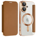 iPhone 16 Plus Cover with card slots - Brown — Övrigt