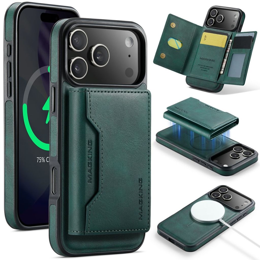 MAGKING iPhone 18 Pro Max/17 Pro Max MagSafe Case with Removable Wallet - Green — MAGKING