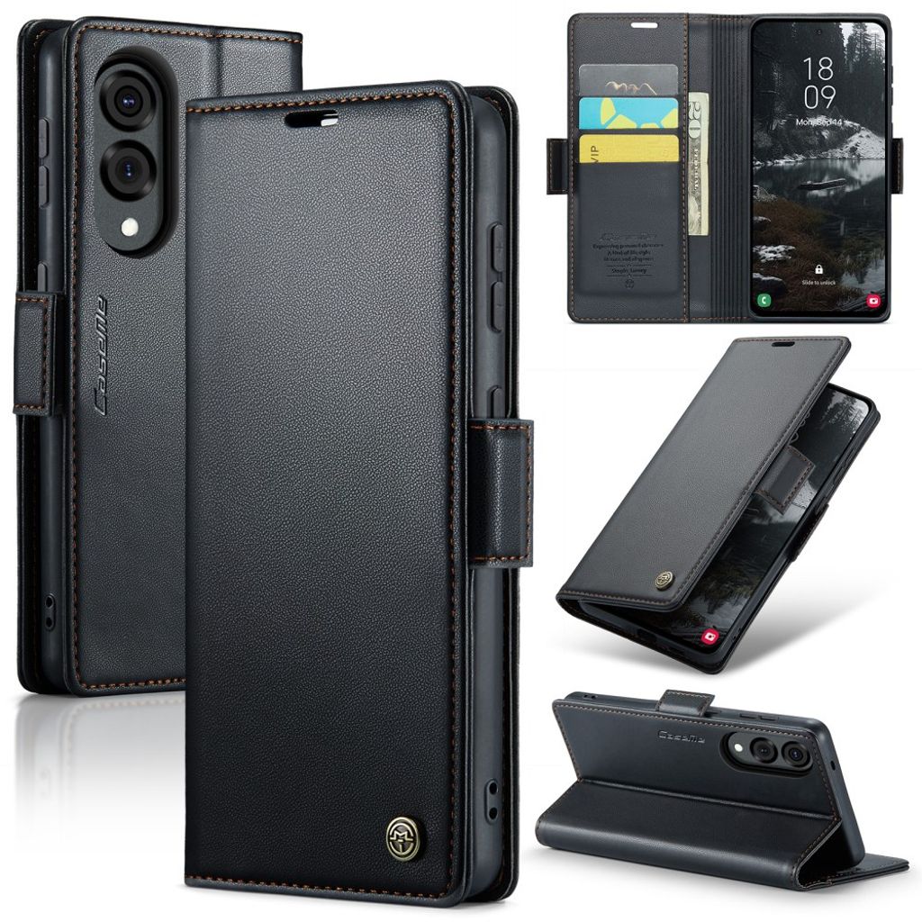 CASEME Samsung Galaxy S25 Edge Cover with Stand - Black