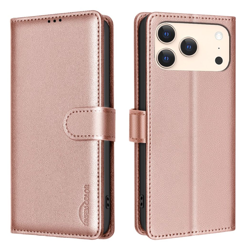 BINFEN COLOR iPhone 18 Pro Max/17 Pro Max Wallet Cover in PU-leather - Rose Gold — BINFEN