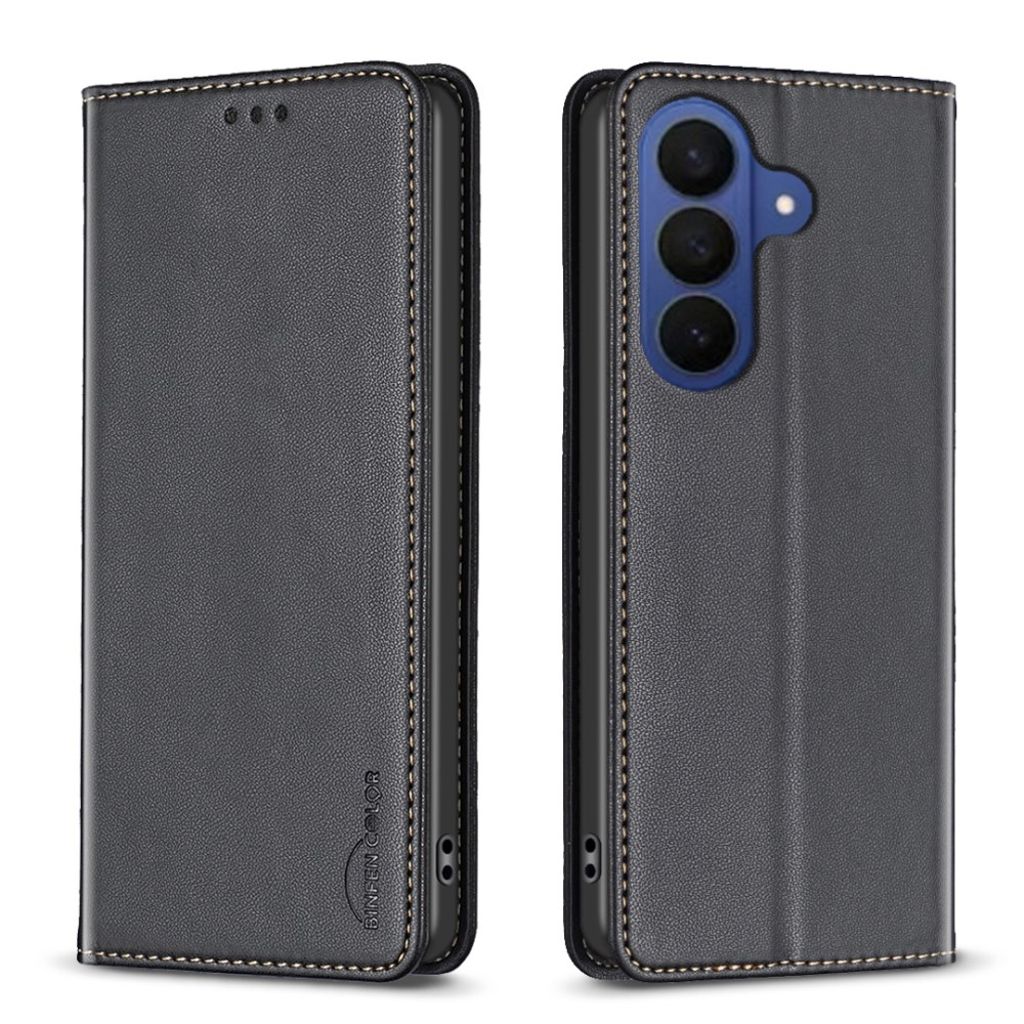 BINFEN COLOR Samsung Galaxy A57 5G Wallet Cover Card Holder Stand - Black