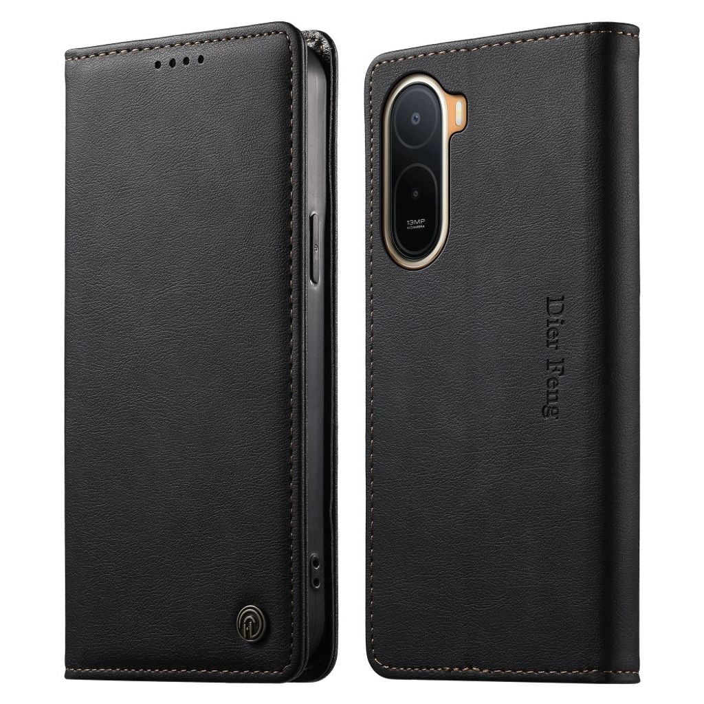 DIERFENG Xiaomi Redmi A7 Pro Wallet Cover RFID Blocking - Black — DIERFENG