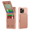 iPhone 14 Pro Card Holder Wallet Case Kickstand PU Leather - Rose Gold