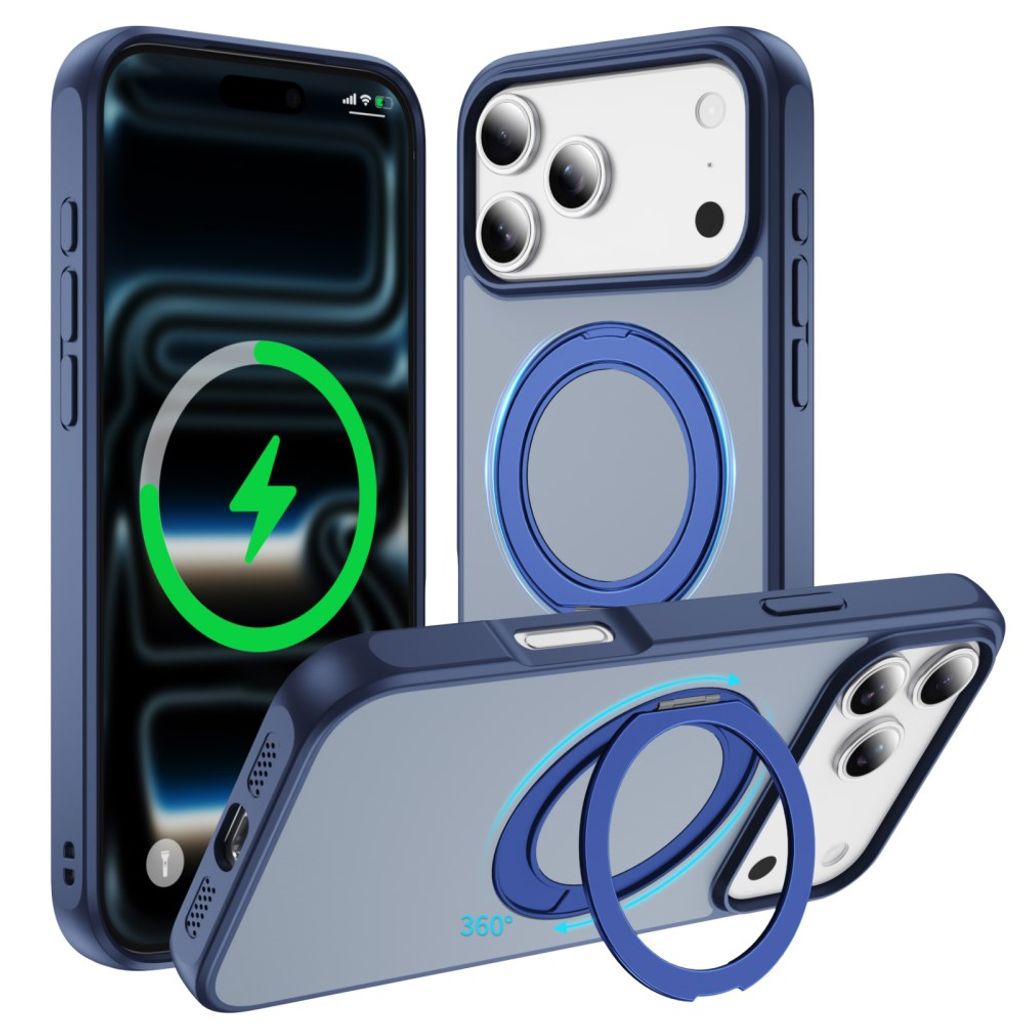 iPhone 18 Pro/17 Pro MagSafe Case with Ring Kickstand - Blue — Övrigt