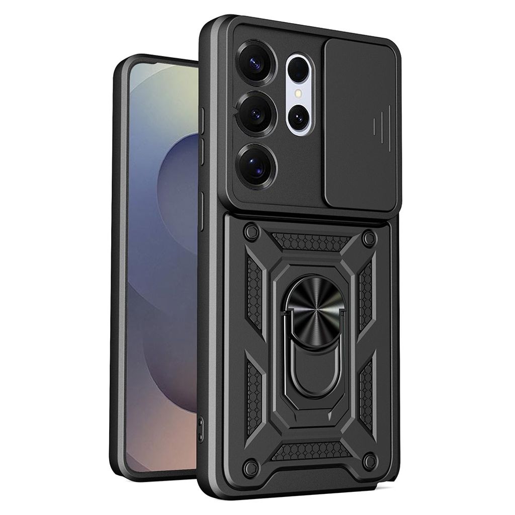 AMORUS Samsung Galaxy S26 Ultra Case Kickstand Camera Cover - Black