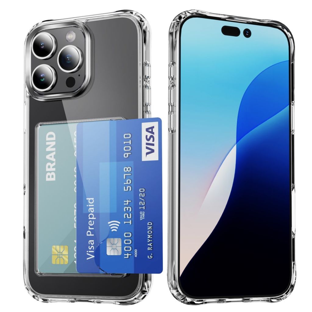 iPhone 16 Pro TPU-case with card holder - Transparent