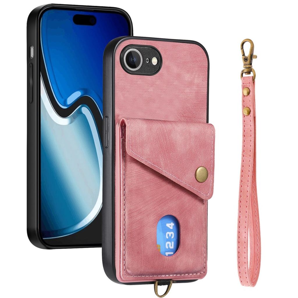 iPhone 17e/16e Case with Card Holder - Pink — Övrigt