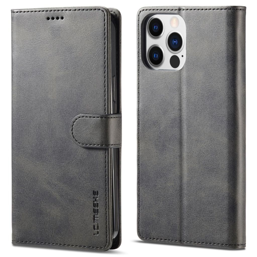 LC.IMEEKE iPhone 15 Pro Max Wallet Cover - Black