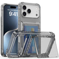 iPhone 17 Pro Case with Stand and card slot - Transparent Black — Övrigt