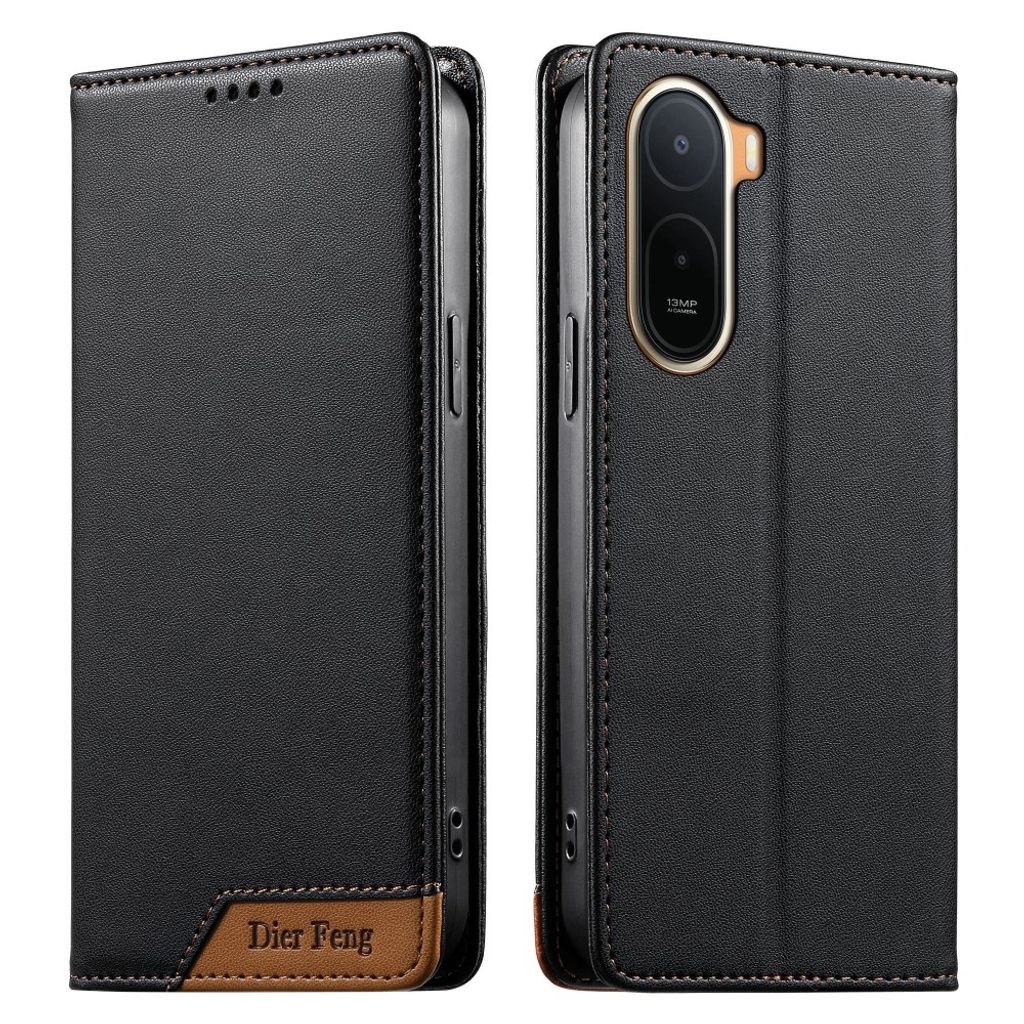 DIERFENG Xiaomi Redmi A7 Pro Wallet Cover RFID Blocking - Black — DIERFENG