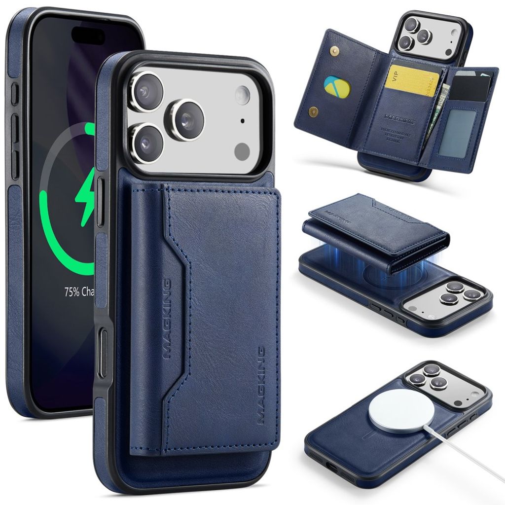 MAGKING iPhone 18 Pro Max/17 Pro Max MagSafe Case with Removable Wallet - Blue — MAGKING