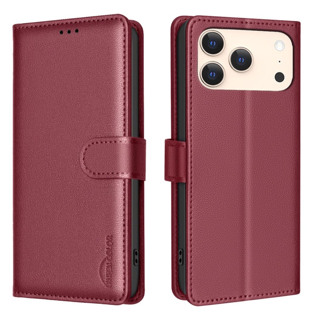 BINFEN COLOR iPhone 18 Pro Max/17 Pro Max Wallet Cover in PU-leather - Red — BINFEN
