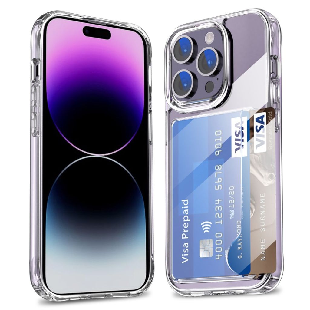 iPhone 14 Pro Max Case with Card Holder - Transparent