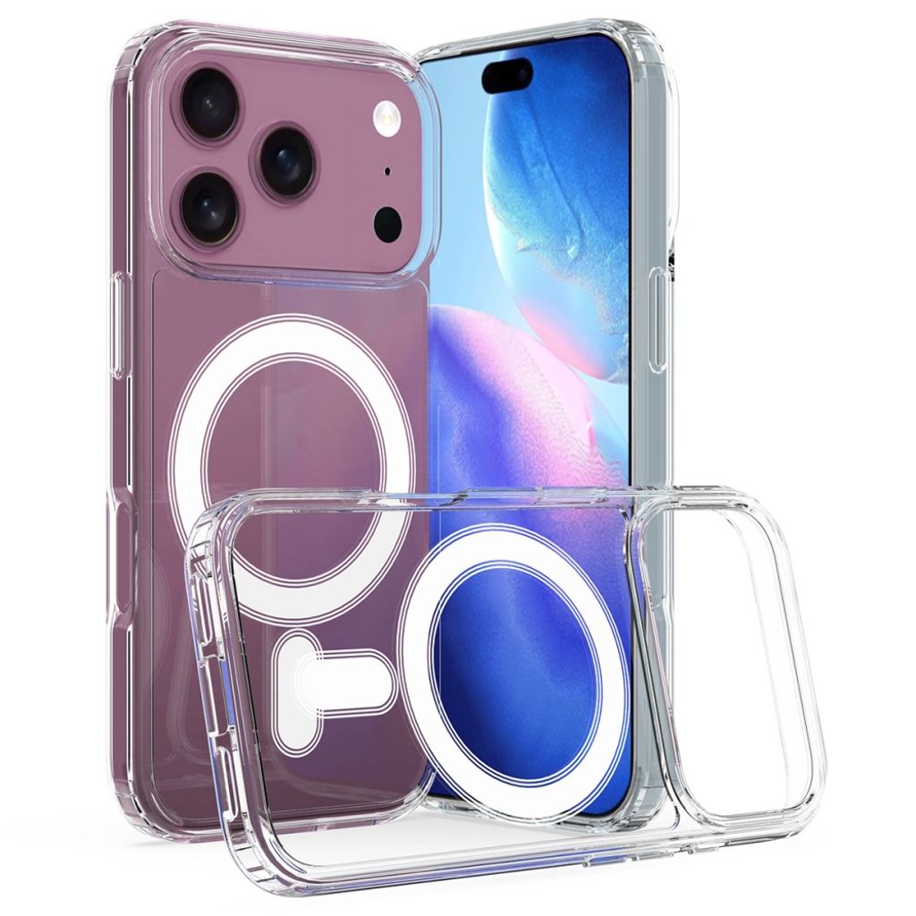 iPhone 17 Pro Max clear phone case compatible with MagSafe (TPU + acrylic) - clear