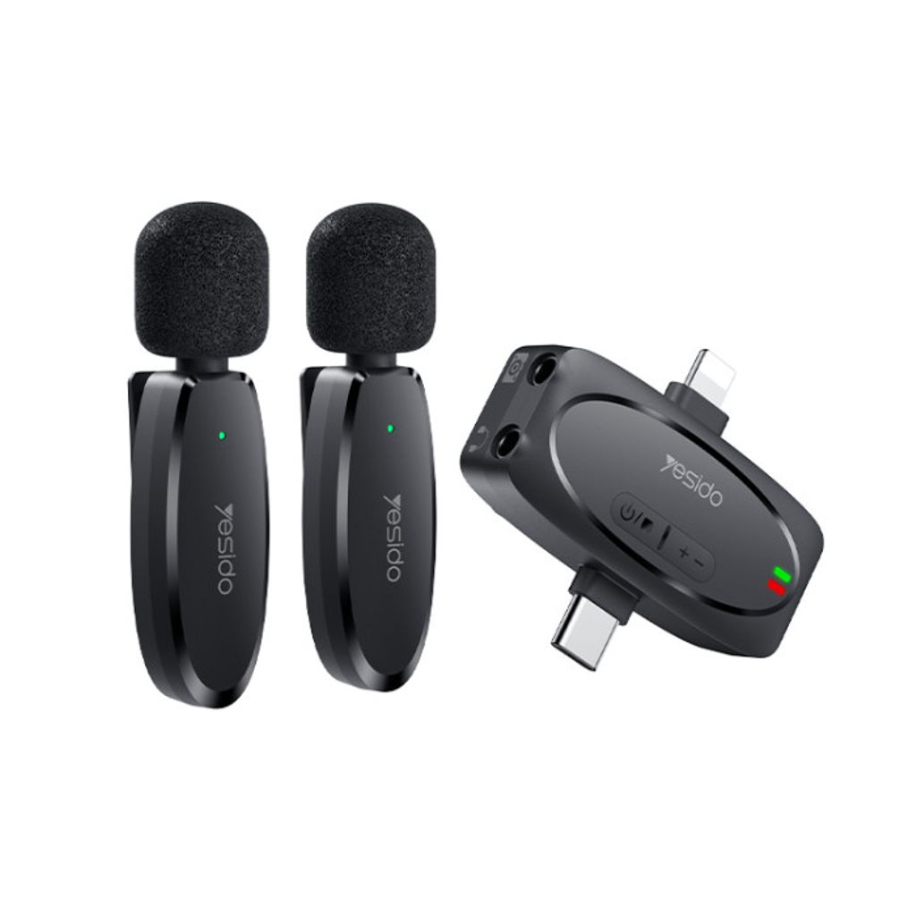 Yesido Wireless MEMS Microphone x 2 with USB-C/Lightning transmitter